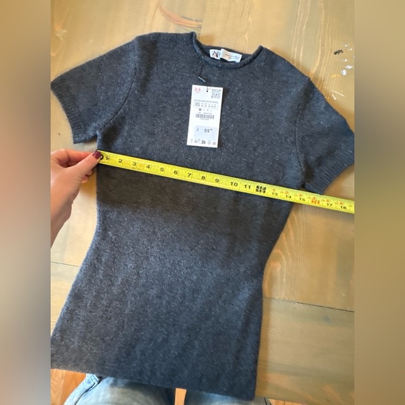 Zara Charcoal Short Sleeve Dress Size XS - Picture 5 of 7